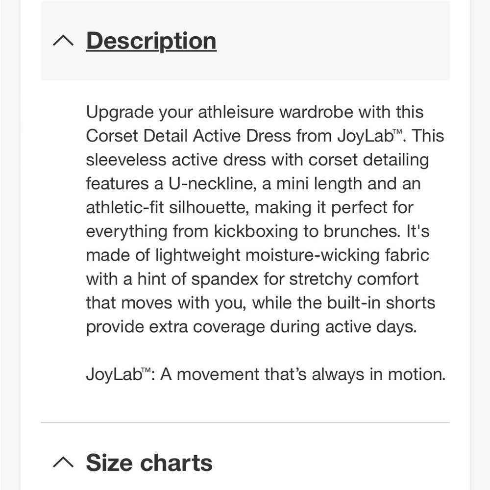Women's Corset Detail Active Dress - JoyLab™ - Picture 4 of 5